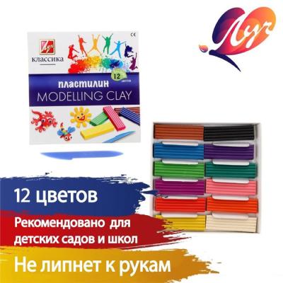 Пластилин 12 цветов 240 г "Классика"