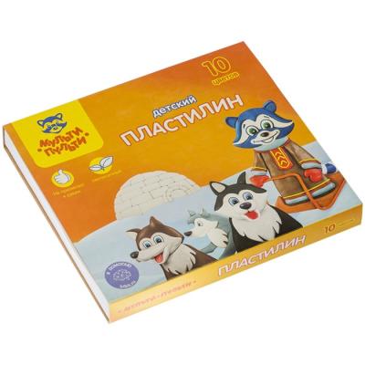 Пластилин 10 цветов "Мульти-пульти", "Енот на Аляске", стек, картонная упаковка, 150 г