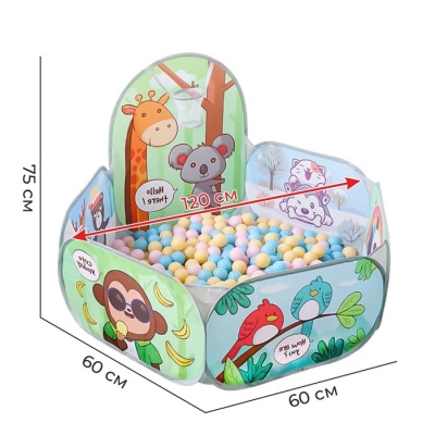 Палатка детская игровая - сухой бассейн для шариков «Животный мир» без шариков